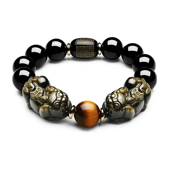 TRUE ME Золотой SHEEN Обсидиан Браслеты Мужской