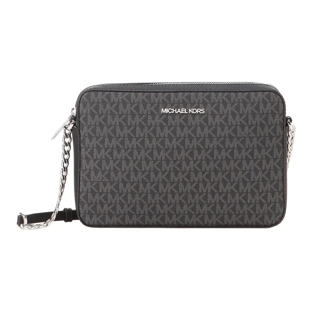 MICHAEL KORS Leather Camera Bag, Shoulder Bag, Crossbody Bag Medium Size Women's Black