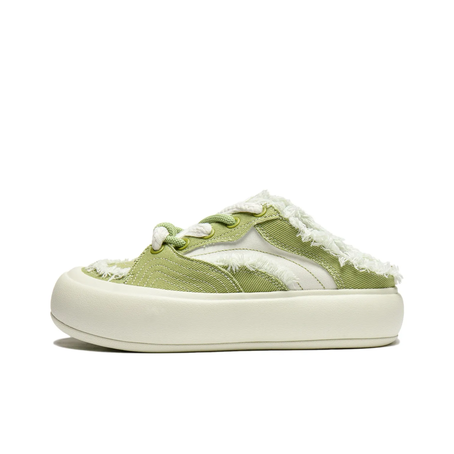 LiNing Puff Mule Cushioning Wear-Resistant Low-Top Skateboard Shoes Women's Green White