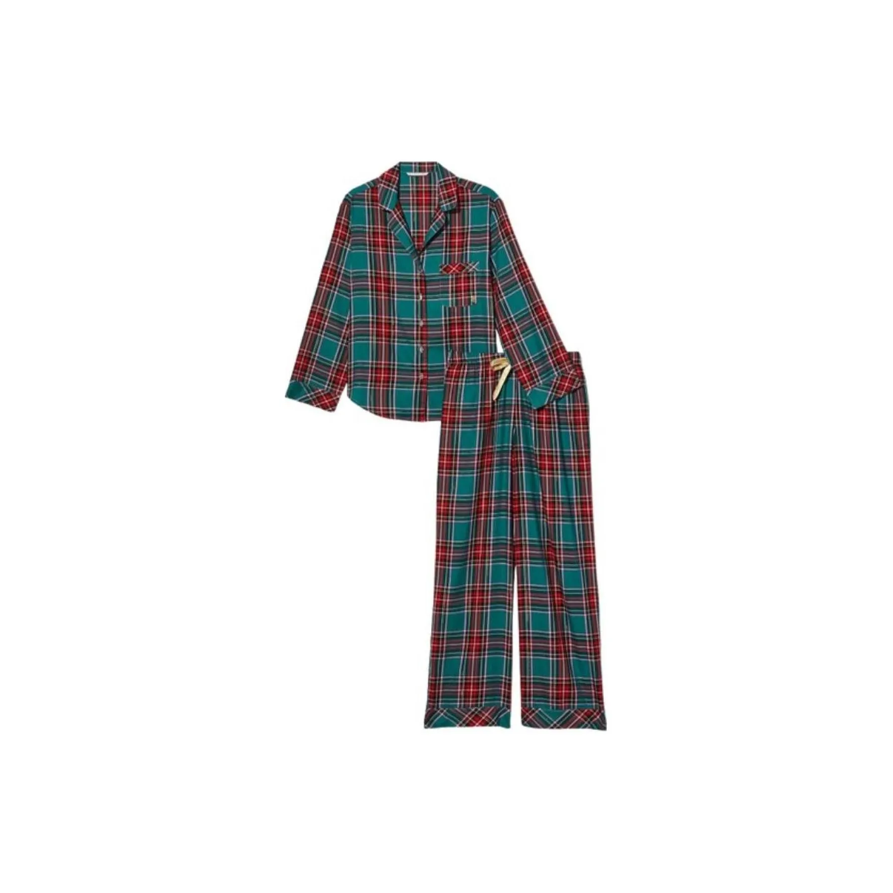 Victoria's Secret Pajama Set Women's Red Blue Plaid