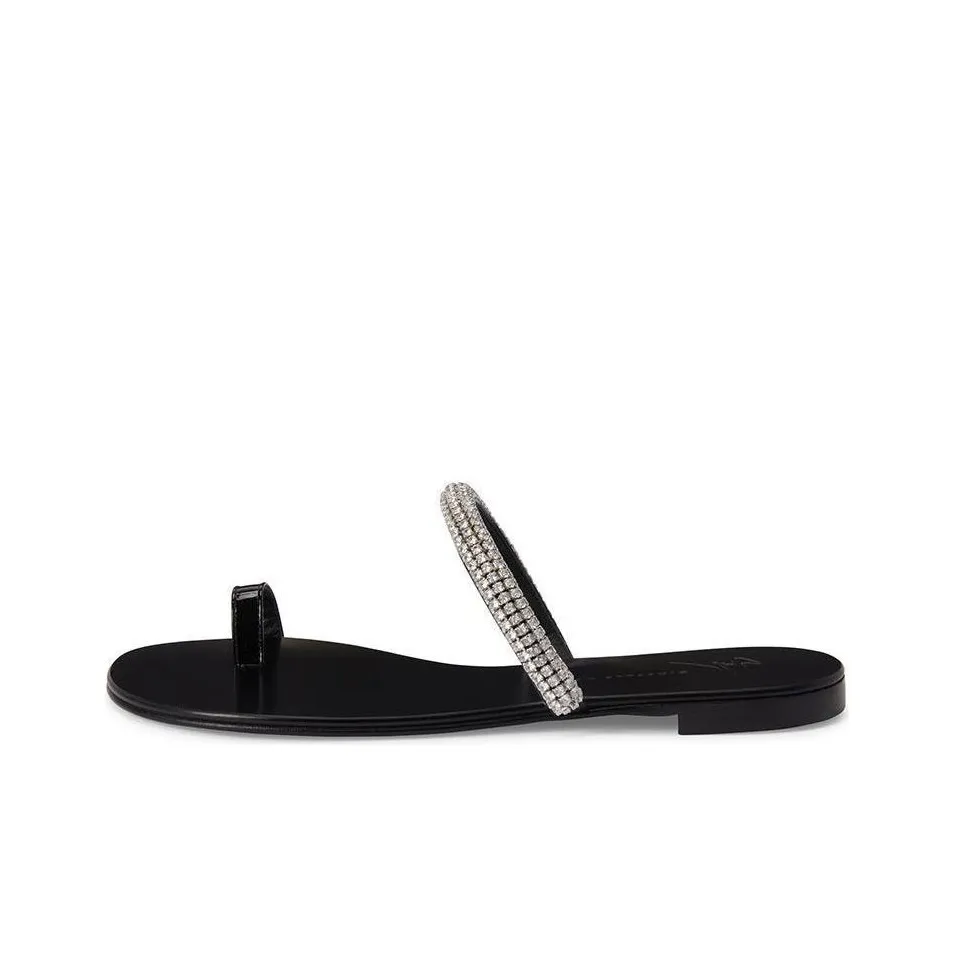 giuseppe zanotti Galassia Rhinestone-embellished Toe-loop Flat Sandals