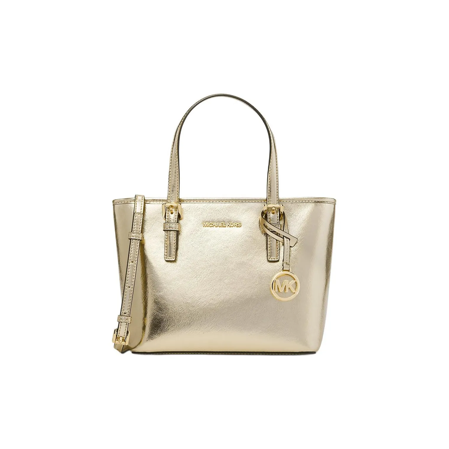 MICHAEL KORS Jet Set Polyurethane Shoulder Bag, Crossbody Bag, Handbag Extra Small Women's Light Gold