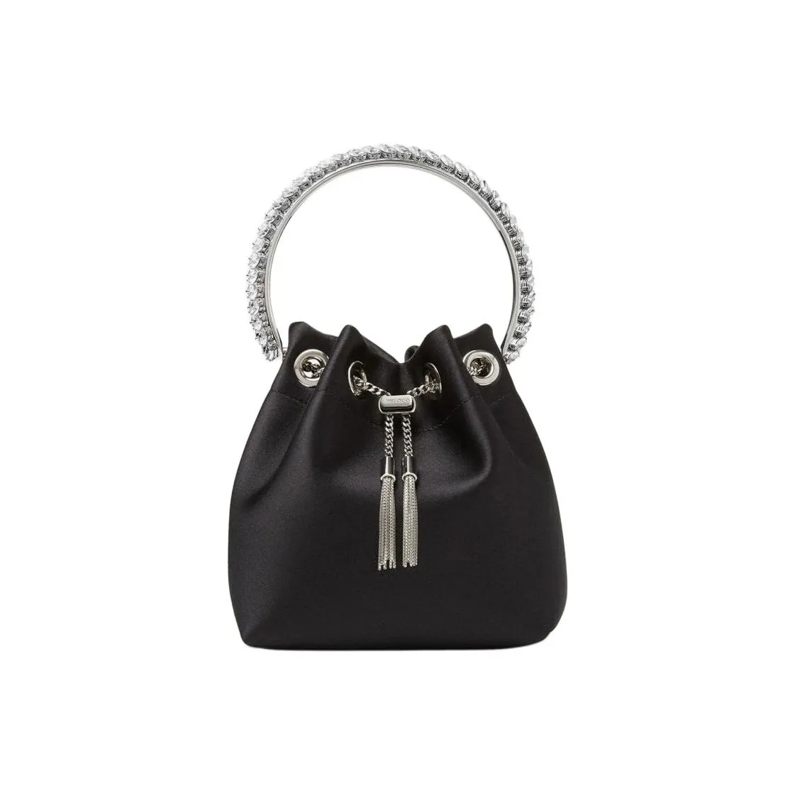 Jimmy Choo Satin One Shoulder Handbags Women's Black