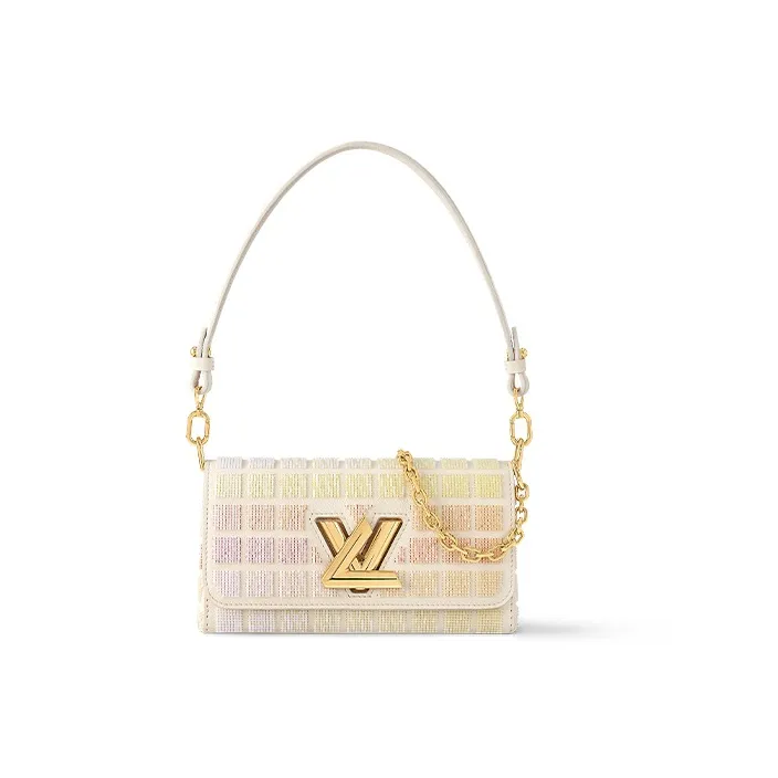 LOUIS VUITTON Twist Leather Handbag, Shoulder Bag, Crossbody Bag Women's White & Multicolor