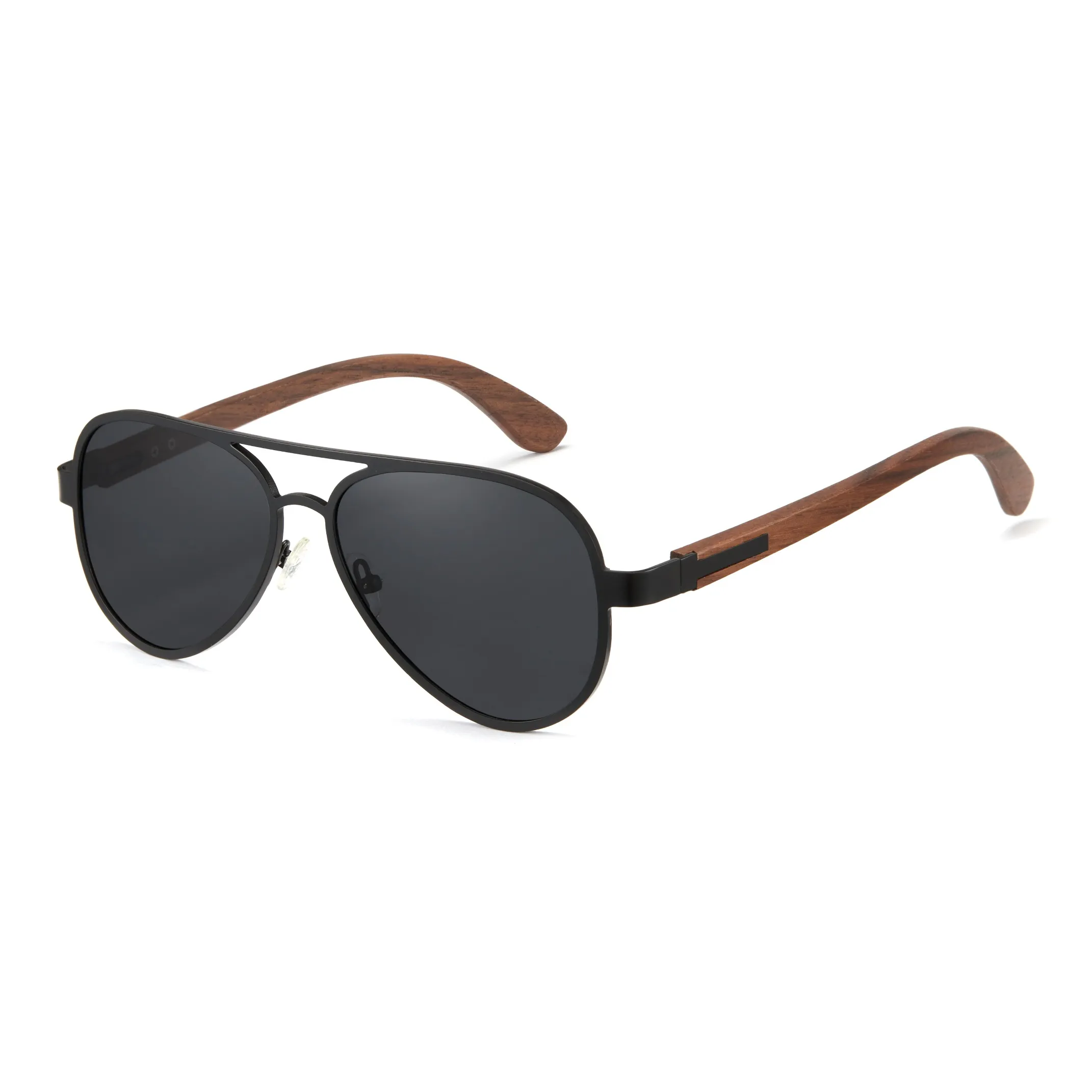 CYXUS Metal Wooden Aviator Sunglasses Women's