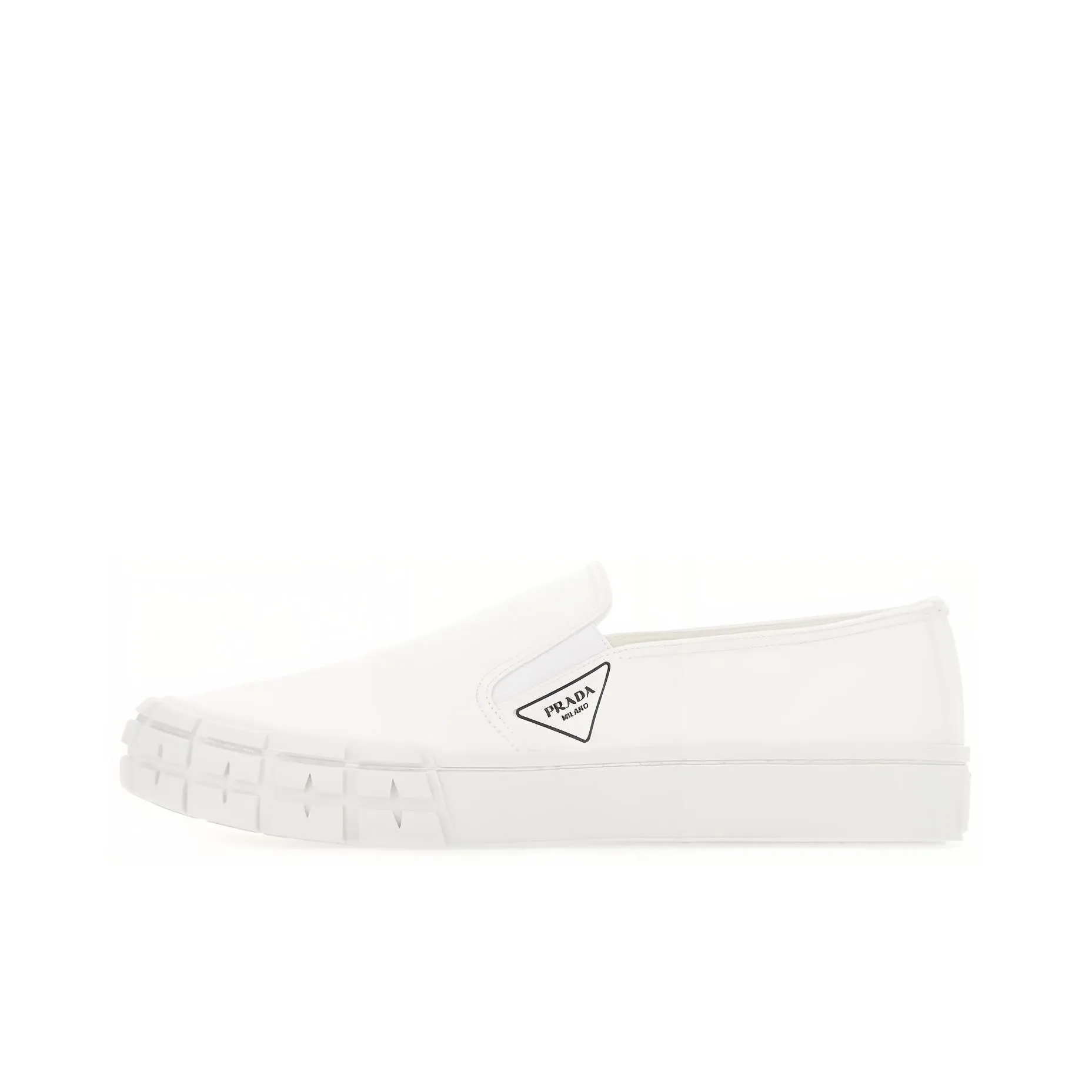 PRADA Cassetta Wheel Low Top Canvas Shoes Men's White