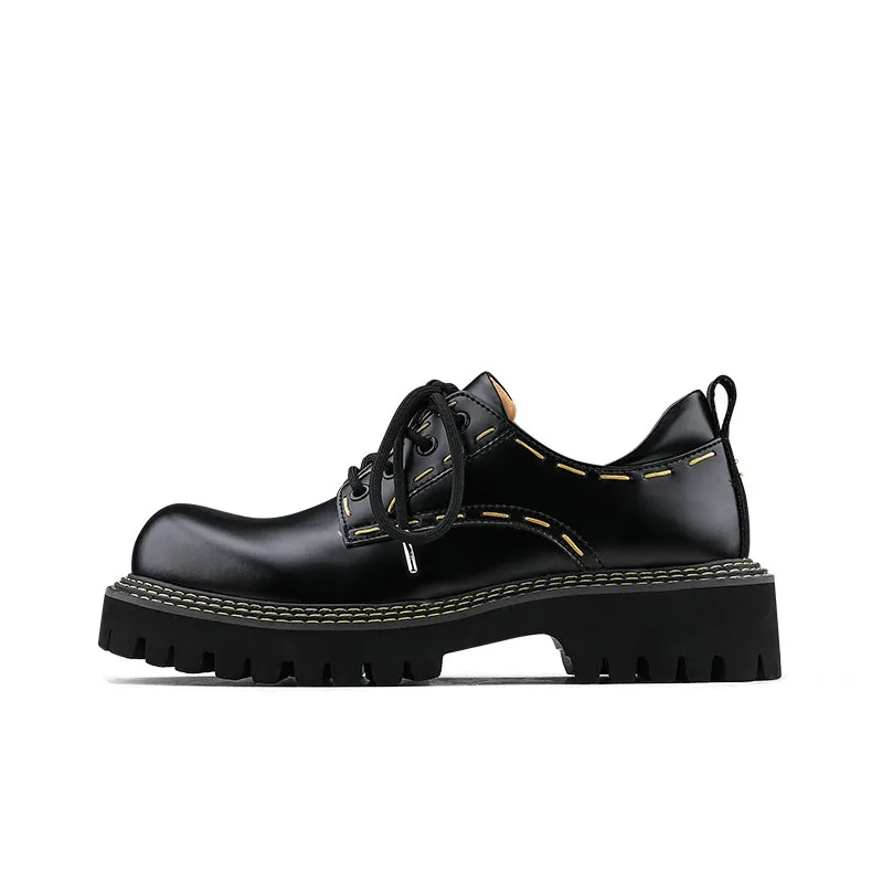 HANQIAORIJI Heavy Industry Series Men's Casual Shoes Unisex Low Top Black, Yellow