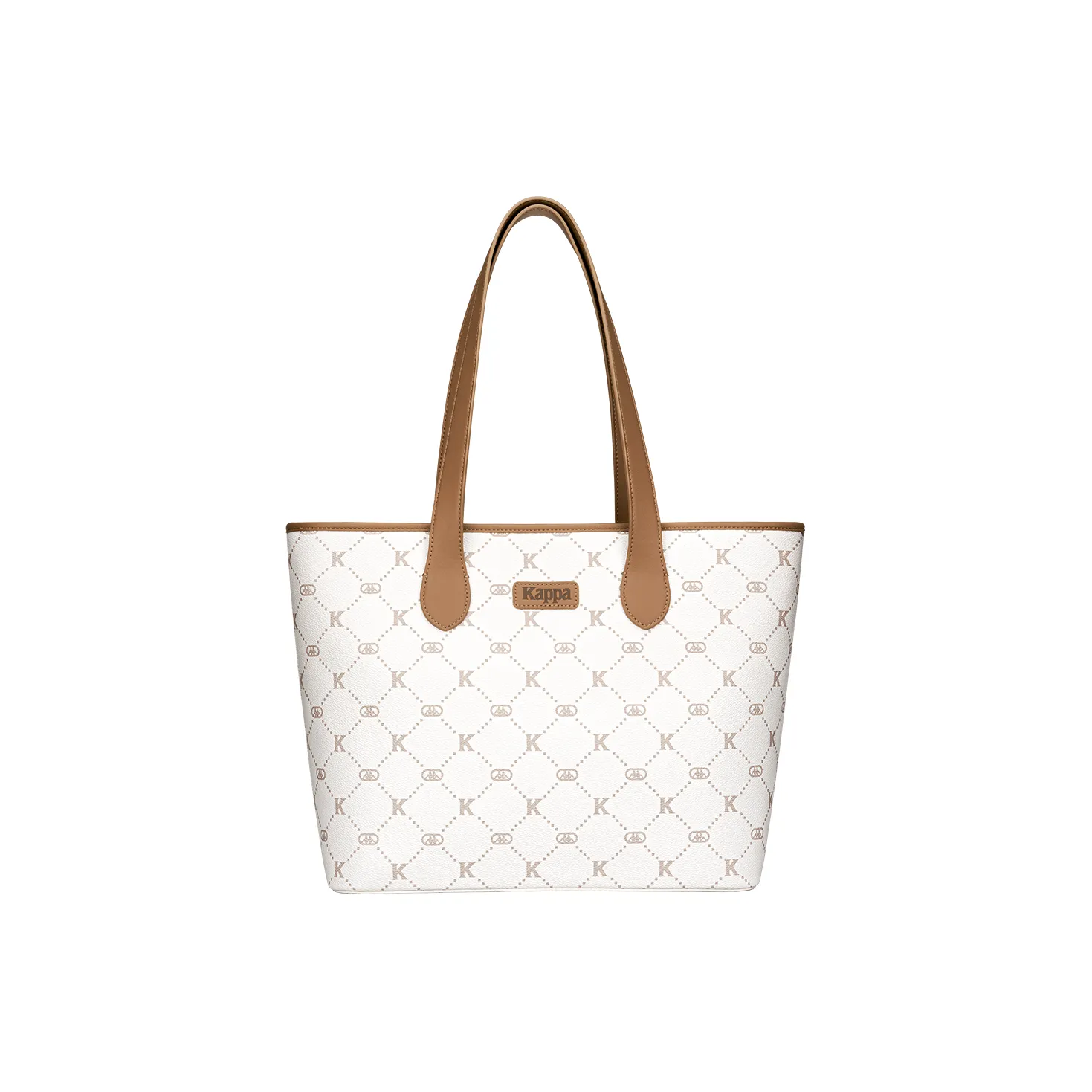 Kappa Matte Leather Tote Bag, Shopping Bag, Schooling Commute, Shoulder Bag Tubas Women's Coconut Latte Brown