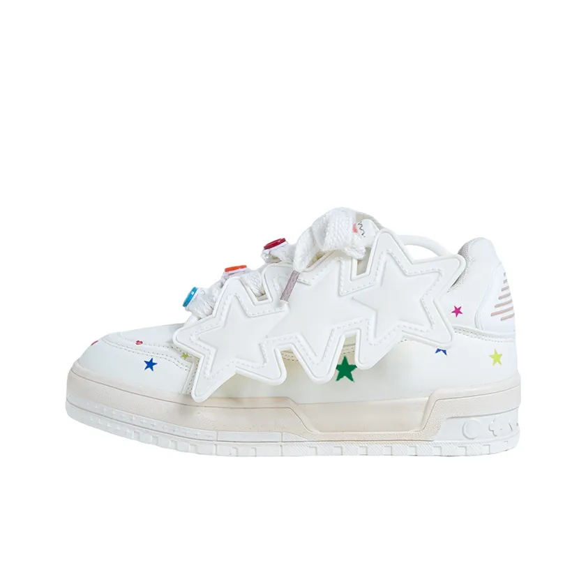 OYNN Young Baby Series Skateboard Shoes Women's Low Top White