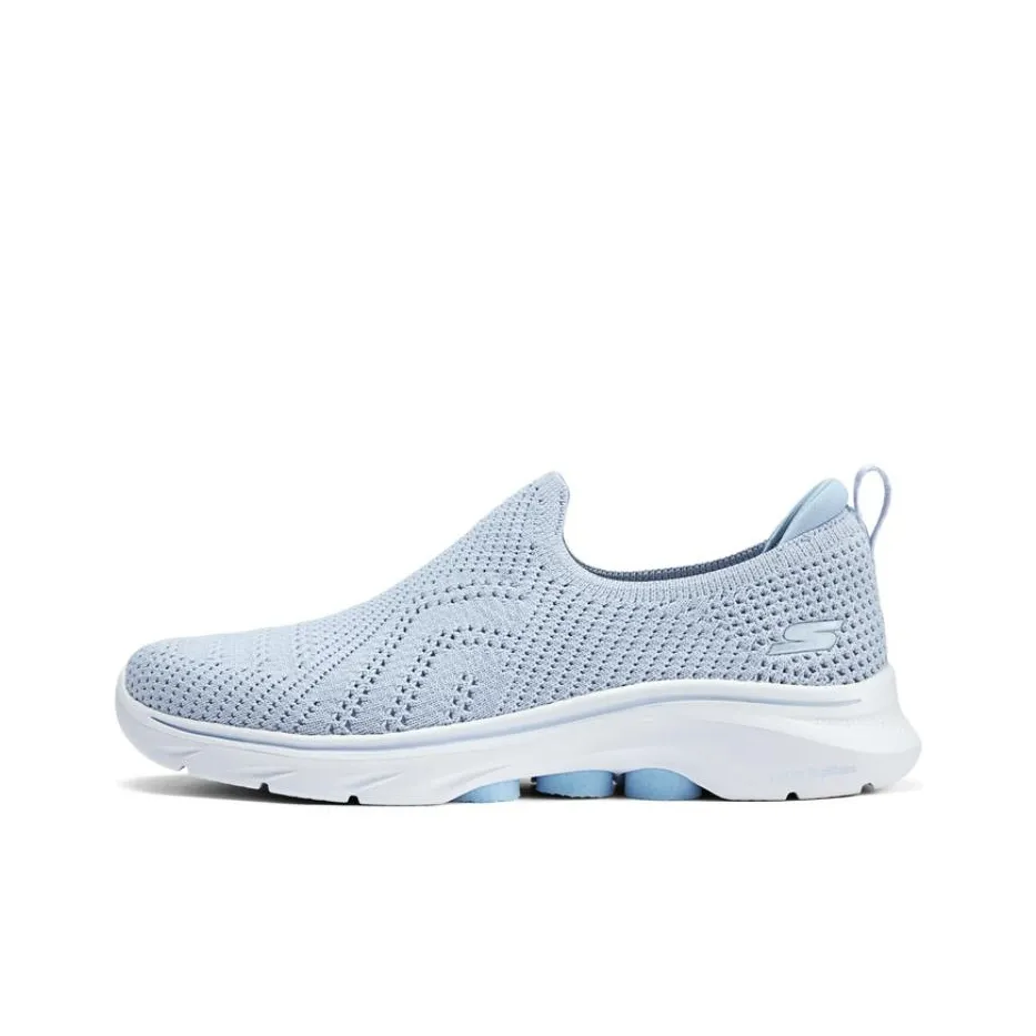 Skechers Cushioned Wear Resistant Lightweight Low Top Casual Shoes Women's Light Blue