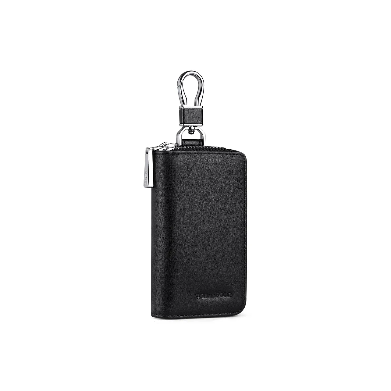 WilliamPOLO Top Grain Cow Leather Keychain Zip Closure Car Key Pouch Coin Purse Regular Men's Multicolor