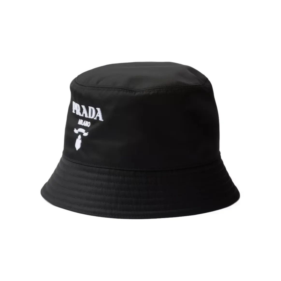 PRADA Logo embroidered Drill Bucket Hat
