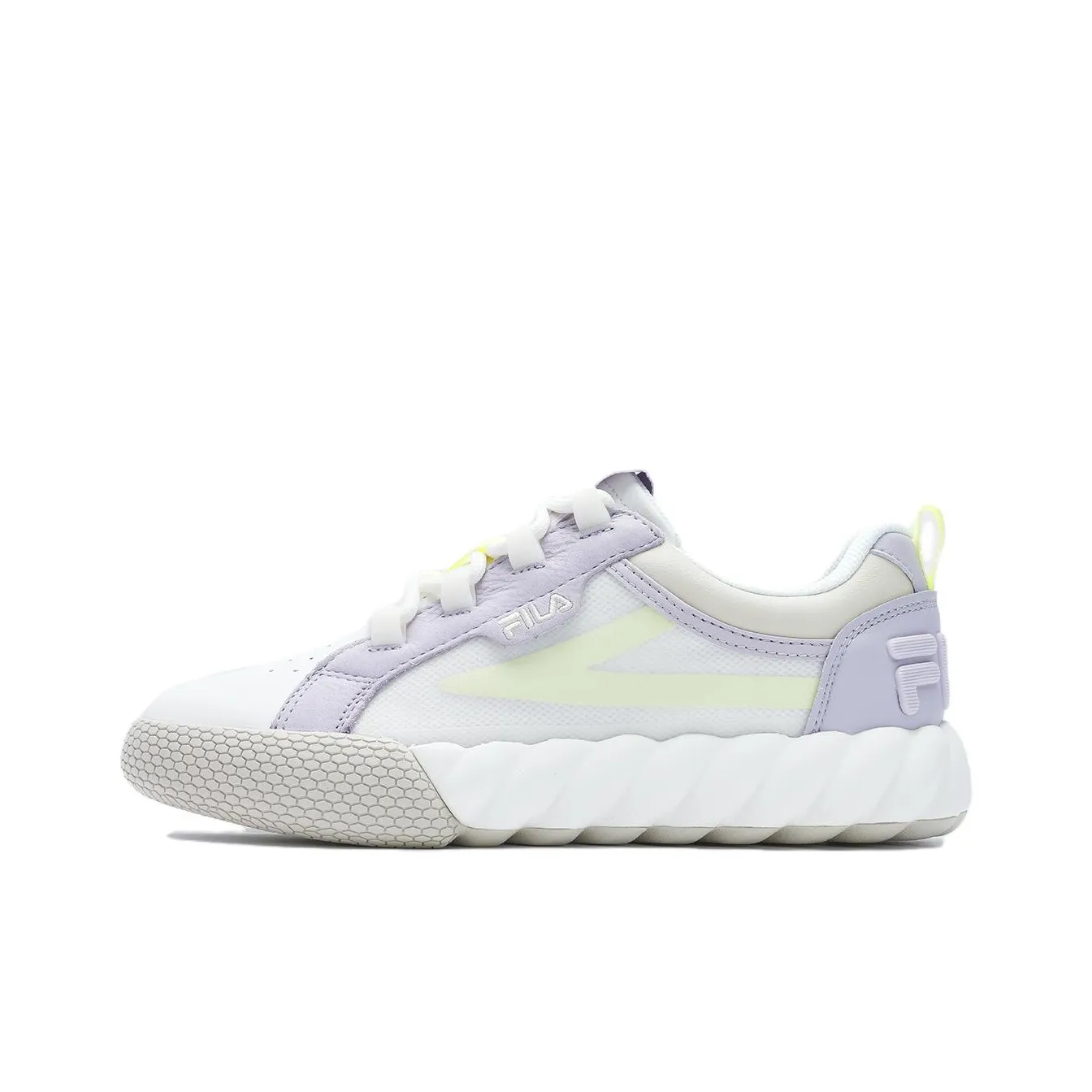 FILA Campo Амортизация Износостойкие Низкие Кроссовки для скейтбординга Женские Белые Фиолетовые