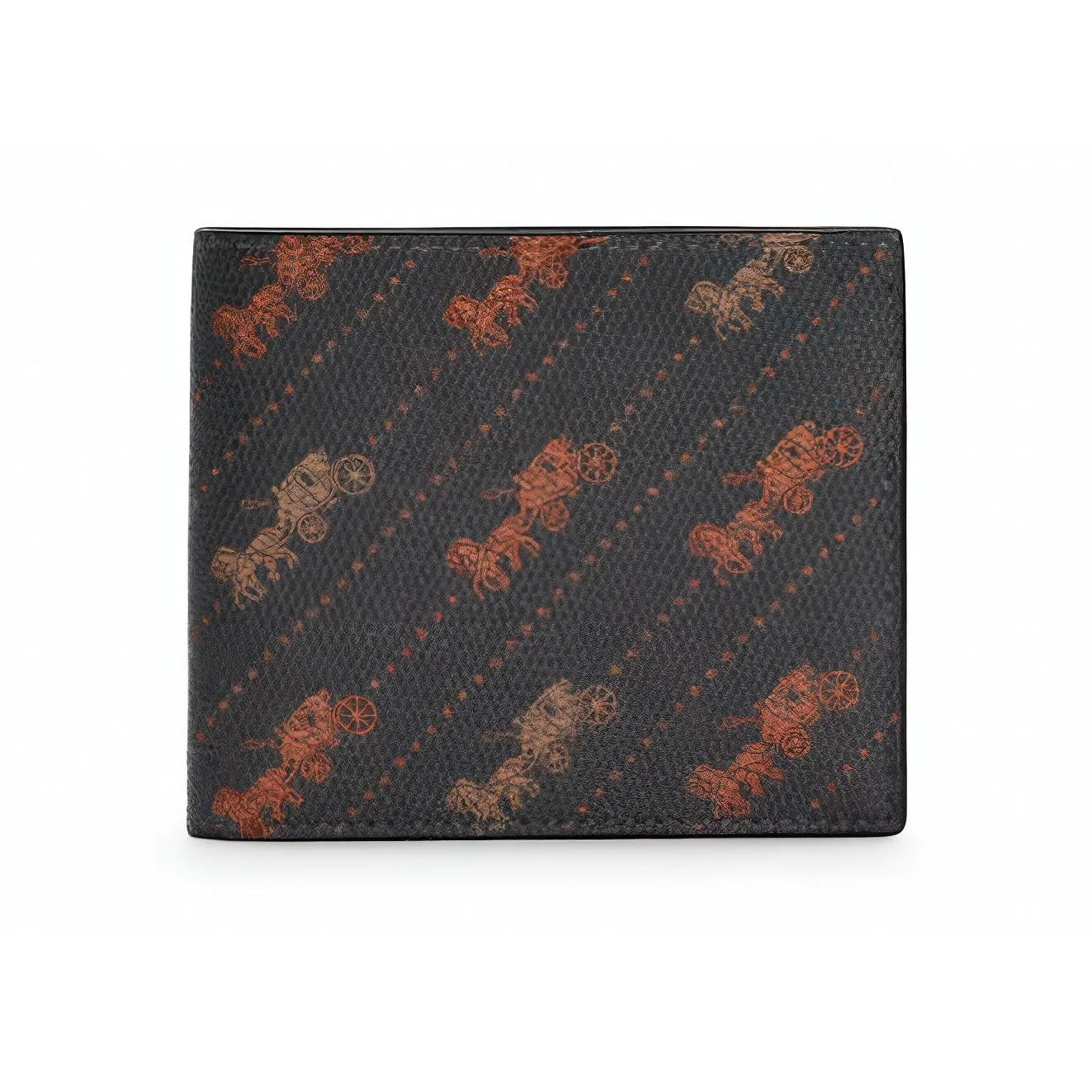 COACH Billfold Wallet Coated Canvas Card Holder Wallet Men's Brown