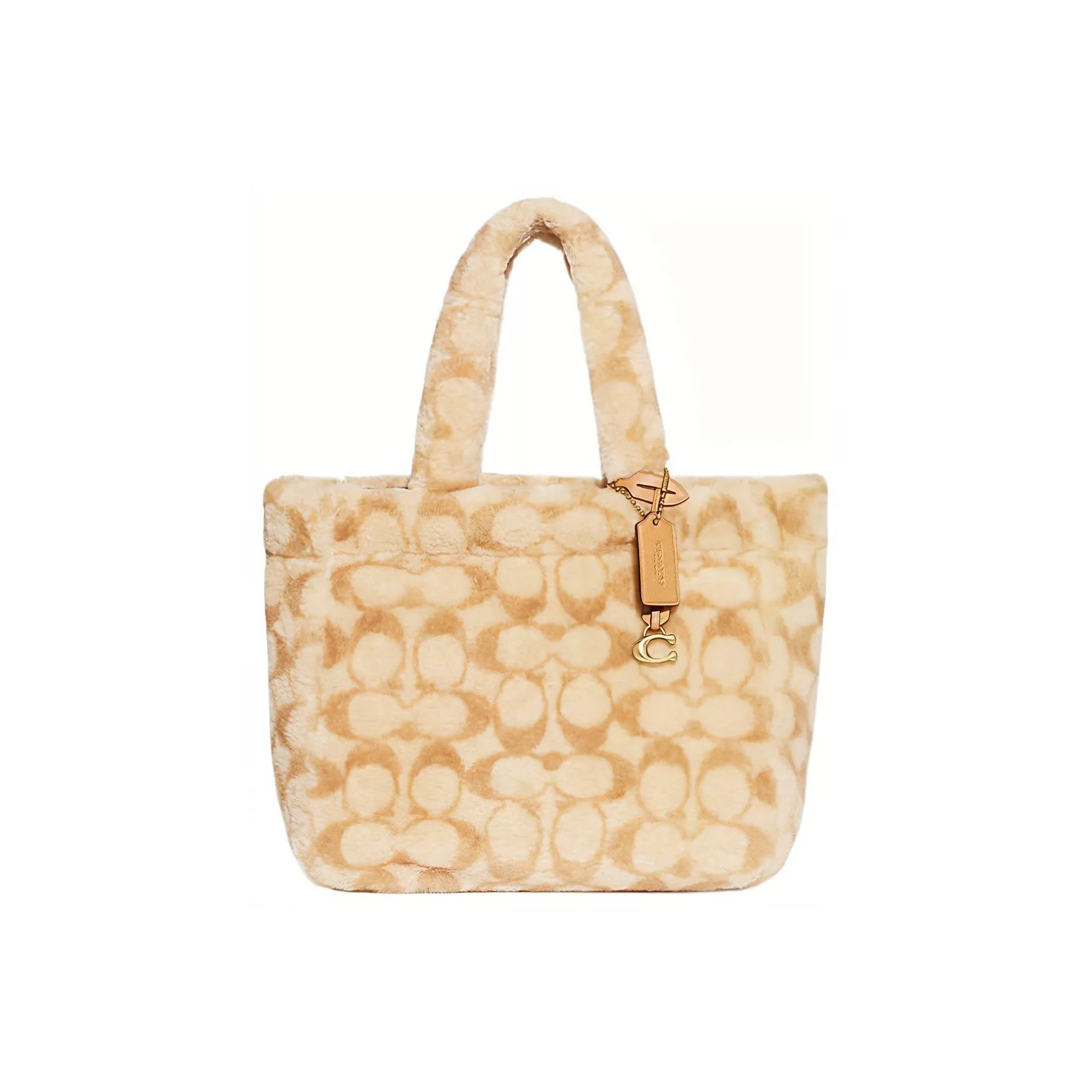 COACH Овчина Тоут Сумка Сумка для покупок Сумка через плечо Сумка Большая Женская Светло-желтая