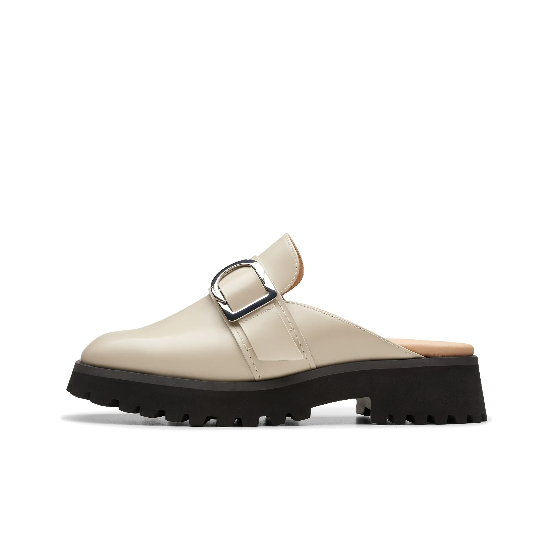 Clarks Rubber Sole Wrap toe Slippers Women's White