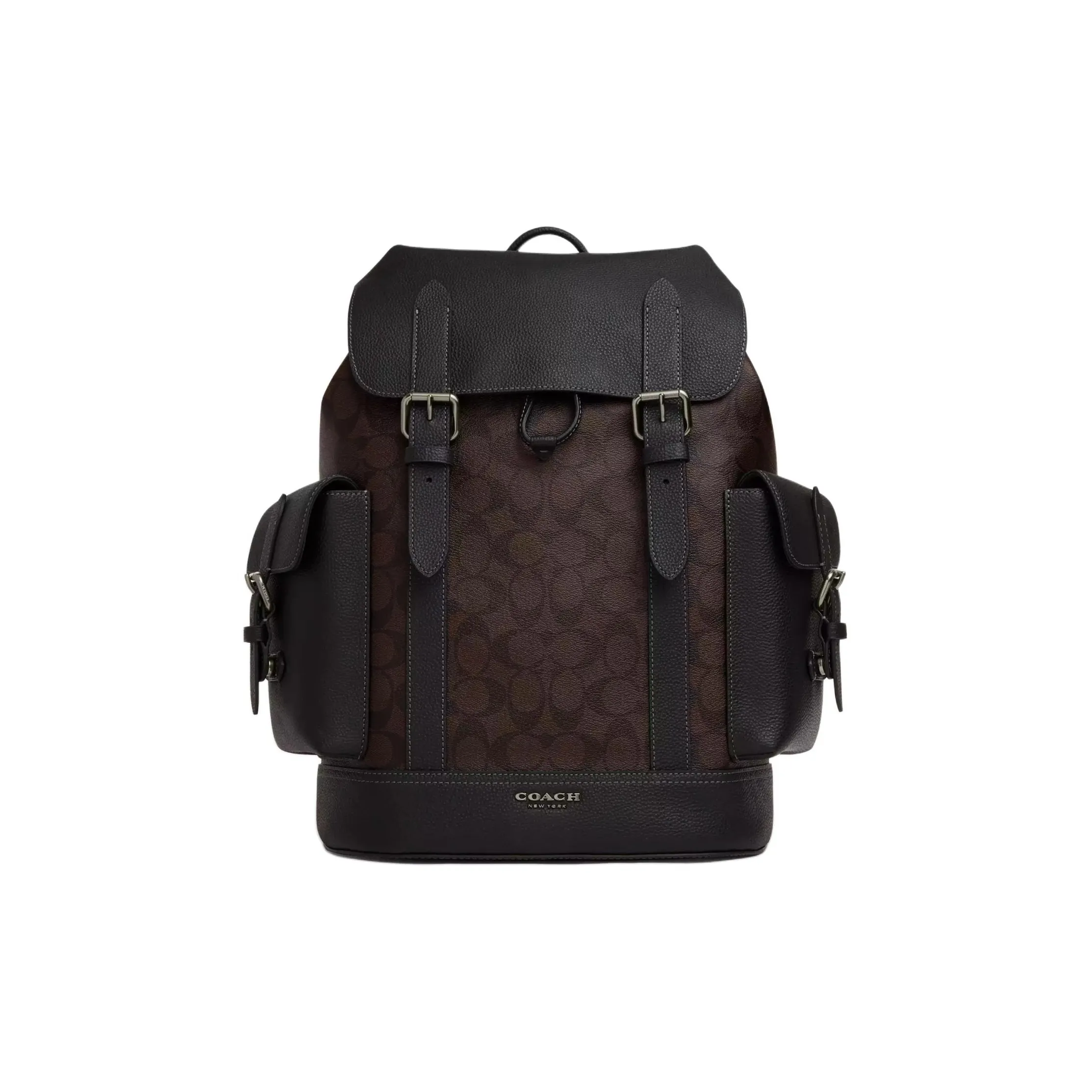COACH Hudson Canvas With Leather Backpack Large Size Men's Mahogany & Black