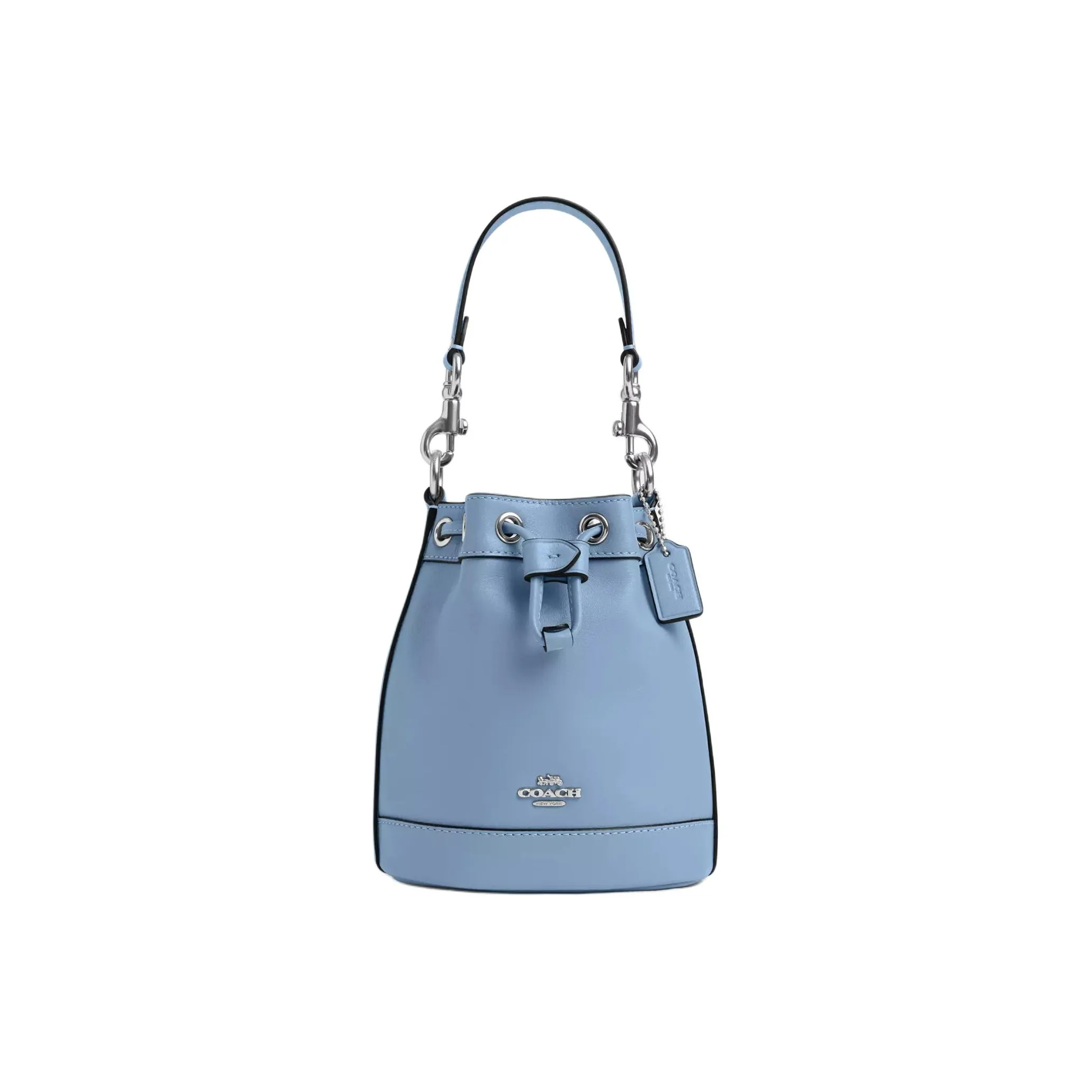 COACH Bucket Refined Calfskin Bucket Bag, Handbag, Shoulder Bag, Crossbody Bag Mini Women's Blue