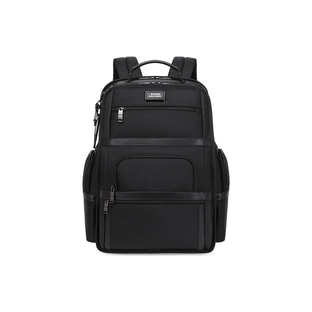 SWISS MILITARY Oxford Laptop Backpack Large Size Unisex Black