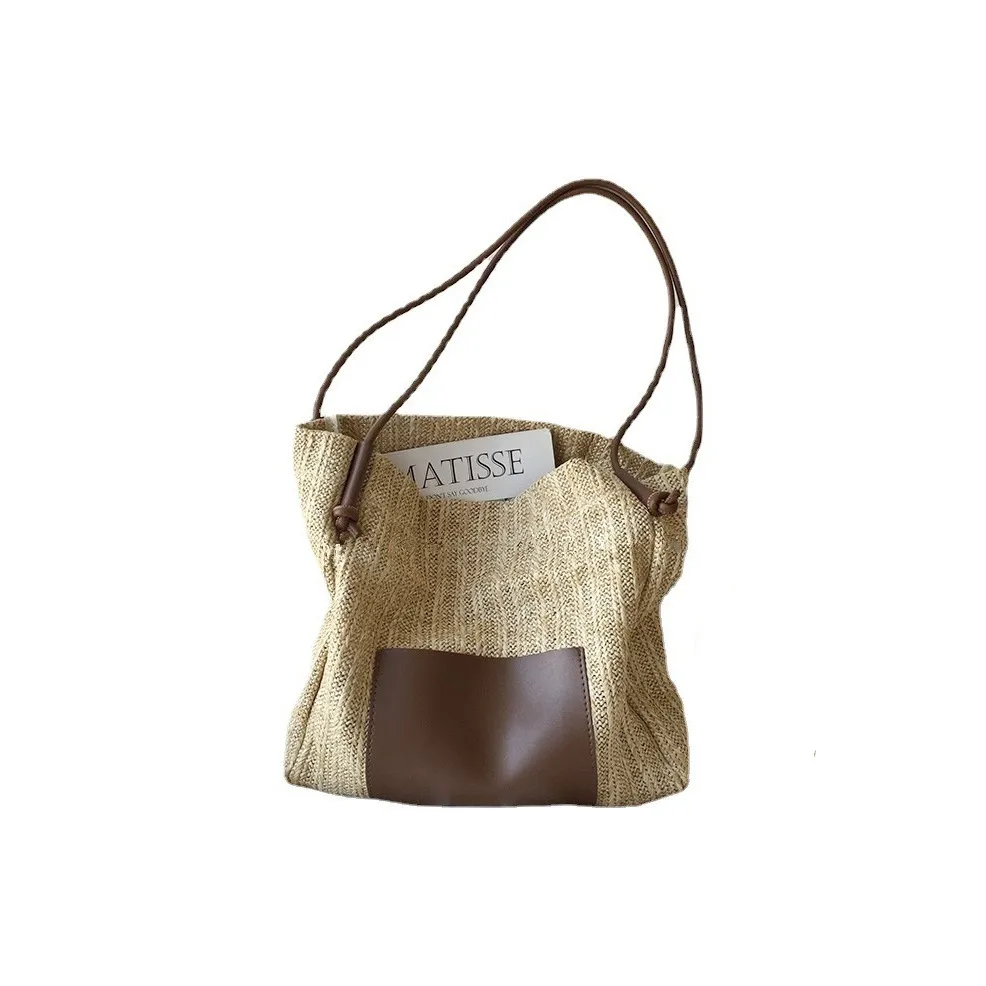 Boniu Тотовая сумка из соломенной плетени сумка для покупок сумка через плечо женская многоцветная