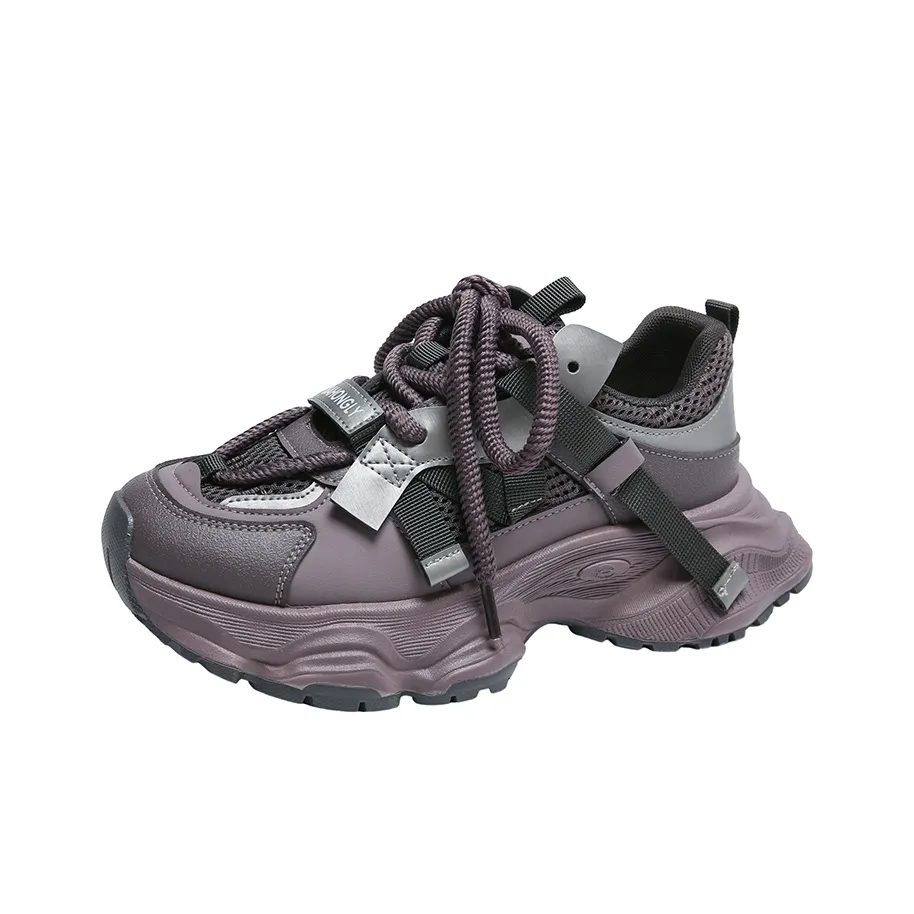 Handsome Running Sheep Cushioned Anti-Slip Wear-Resistant Waterproof And Breathable Low-Top Chunky Sneakers Women's