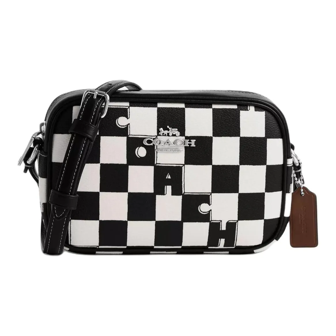 COACH Jamie Canvas With Leather Camera Bag, Shoulder Bag, Crossbody Bag Mini Women's Black