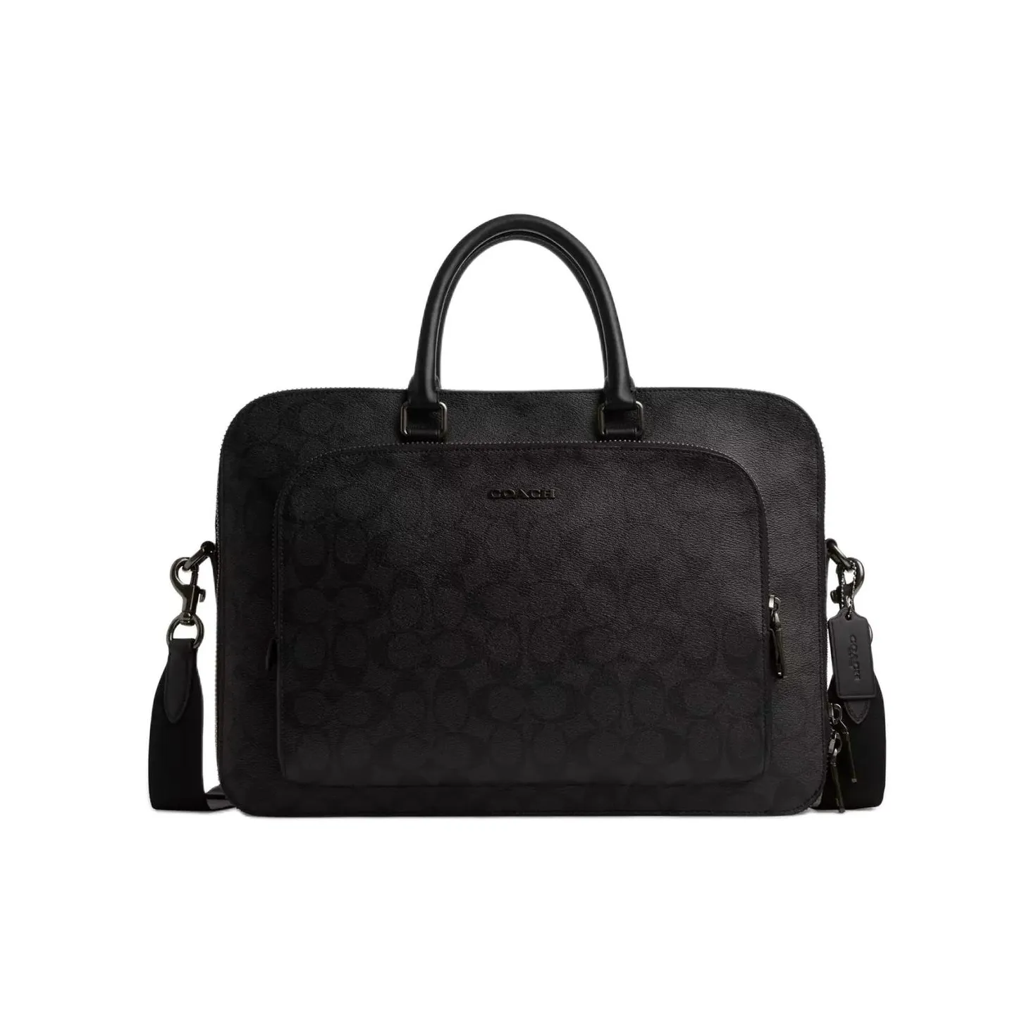 COACH ETHAN Coated Canvas With Smooth Calfskin Briefcase, Shoulder Bag, Crossbody Bag, Handbag Tubas Men's Black