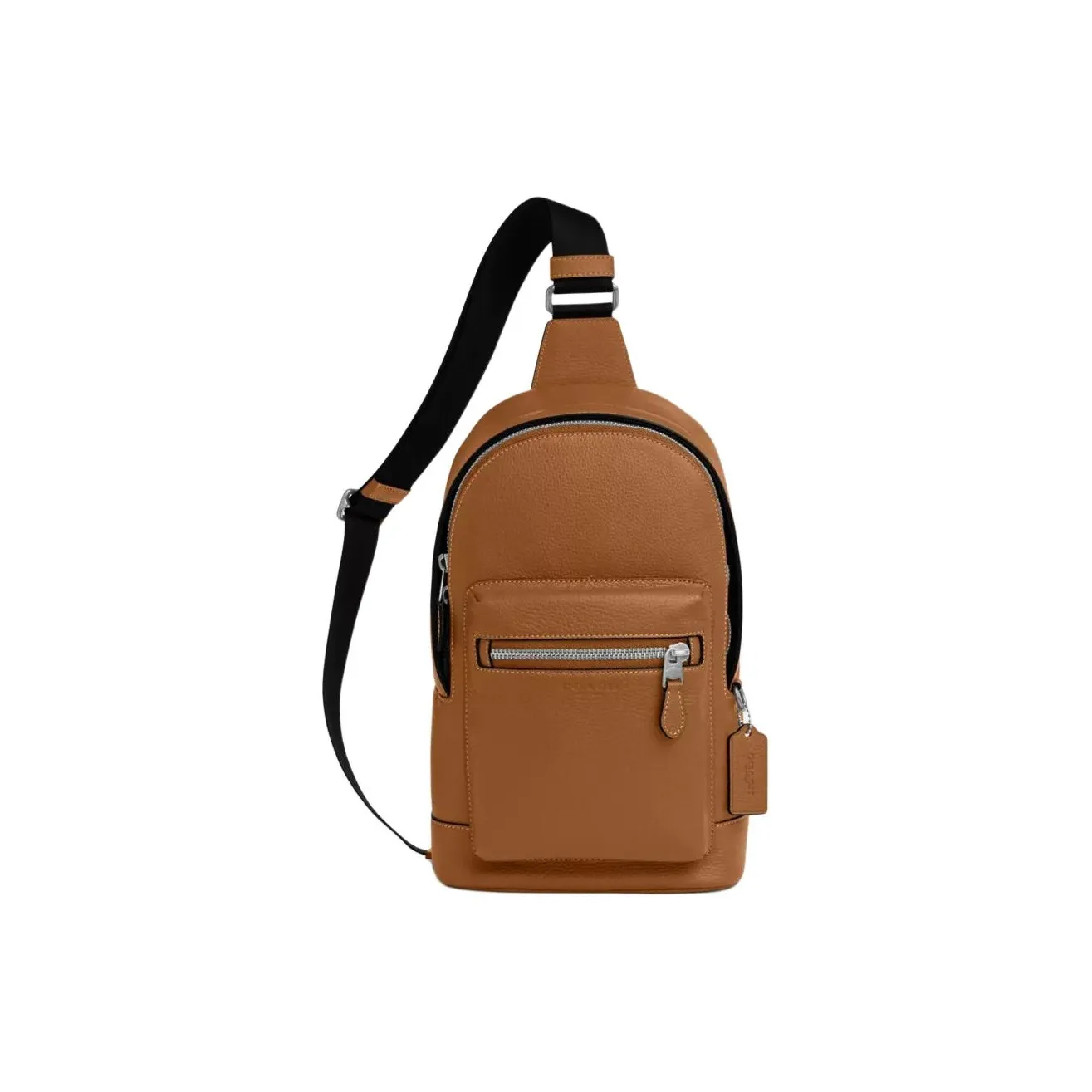 COACH West Cow Leather With Fabric Shoulder Bag, Crossbody Bag Small Size Men's Brown