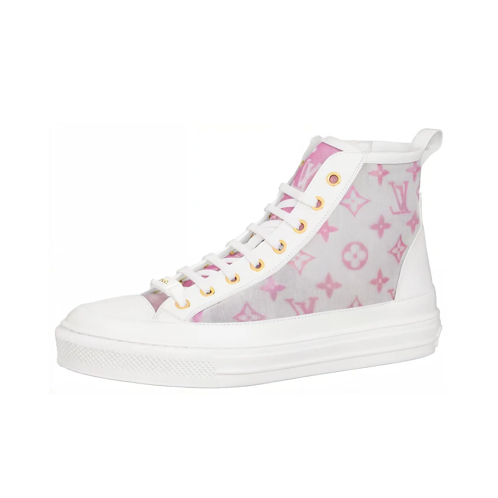 LOUIS VUITTON Stellar Ankle Sneakers 'Grey Pink White' Women's