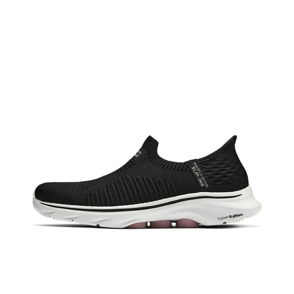 Skechers GO WALK 7 Cushioning Breathable Support Lightweight Rebound Low Top Casual Shoes Women's Black White Pink