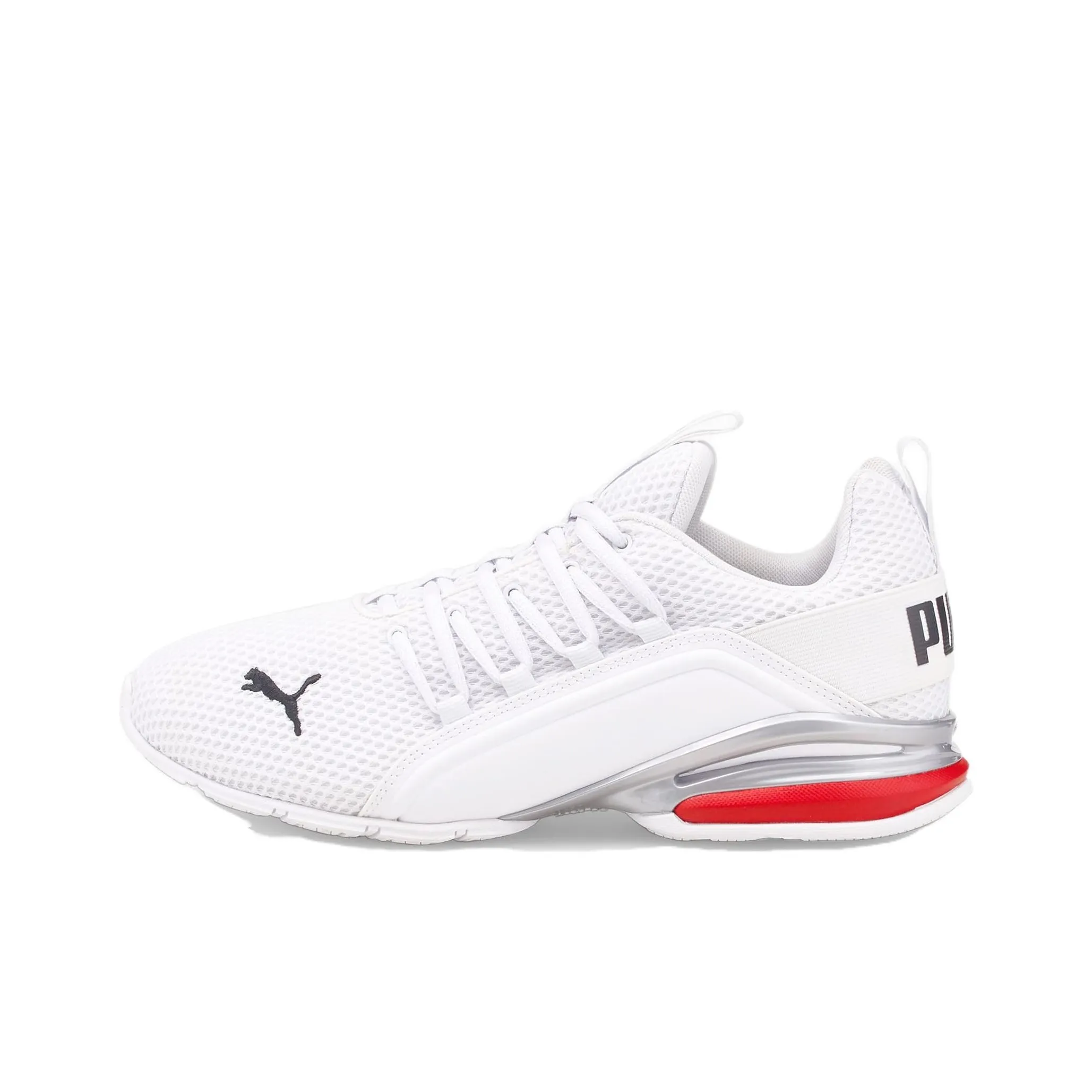 PUMA Axelion Slip Resistant Low Top Running Shoes Men's White Red