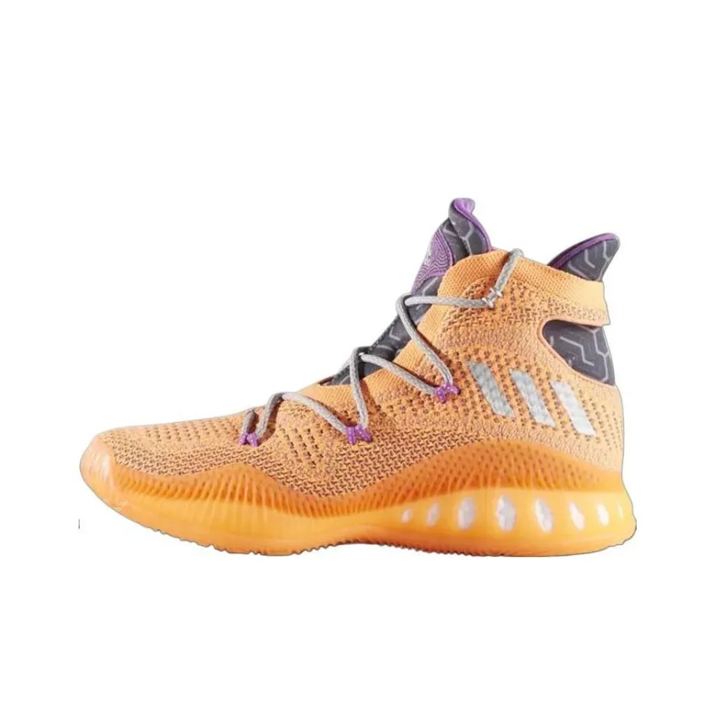 Adidas Crazy Explosive Primeknit Cushioning, Wear Resistant High Top Basketball Shoes Men's Orange Black