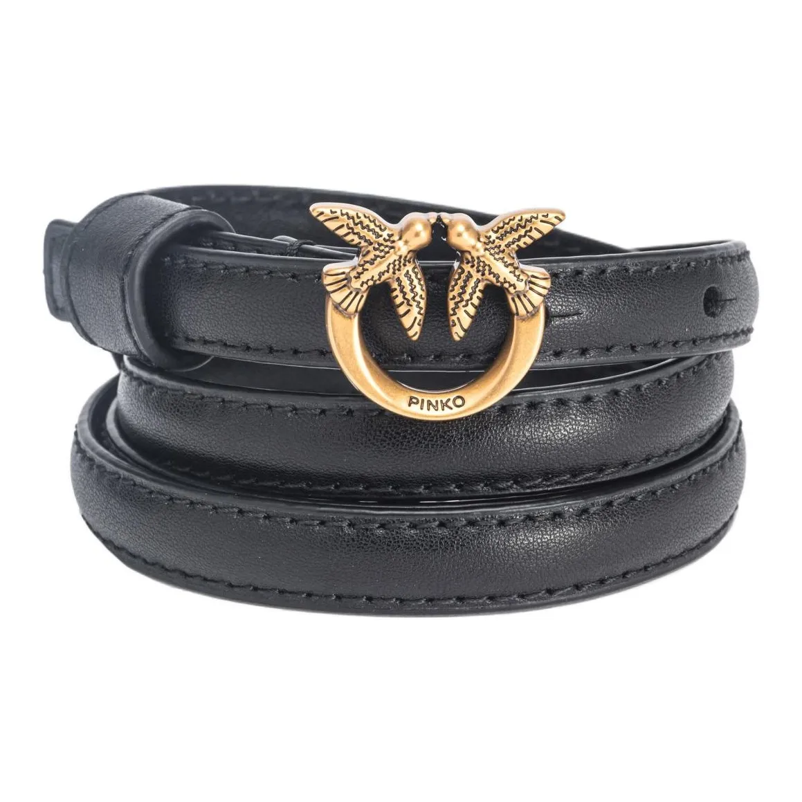 PINKO 22 Осенний Зимний Новинка Животные Плавный Дизайн Застежка Кожаные Ремни Женские Черный Ширина 1CM