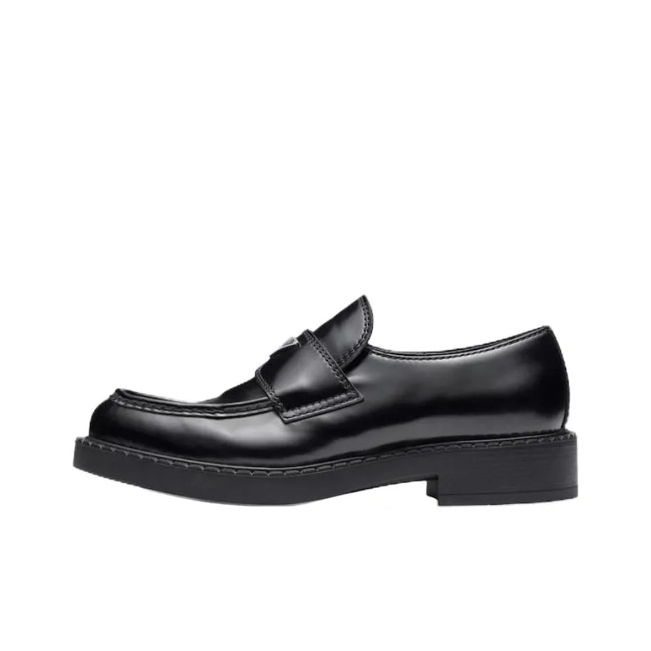PRADA 35mm Loafer Black Brushed Leather