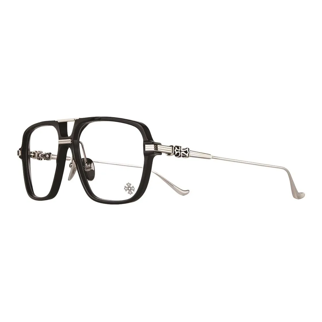 Chrome Hearts Plate And Metal Aviator Eyeglass Frames Unisex Multicolor