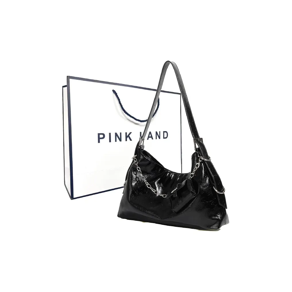 PINK·LAND PU Tote Bag Shopping Bag Shoulder Bags Regular Women's White/Silver/Black