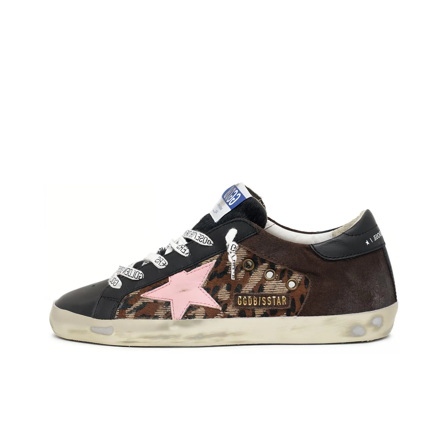 Golden Goose Super Star Stylish Skateboarding Shoes Women's Leopard Print Black