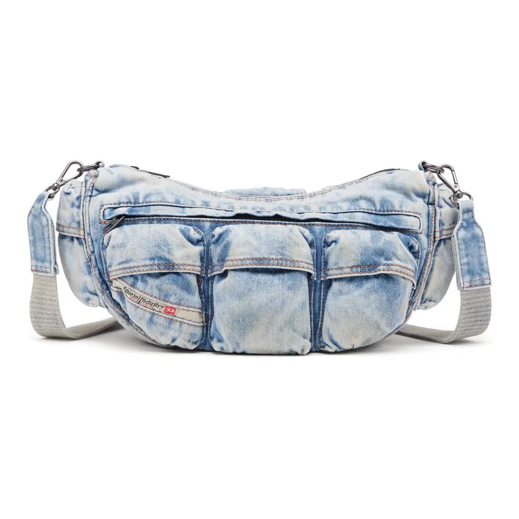 DIESEL Denim Portable Crossbody Bag Shoulder Bag Regular Women's Light Blue