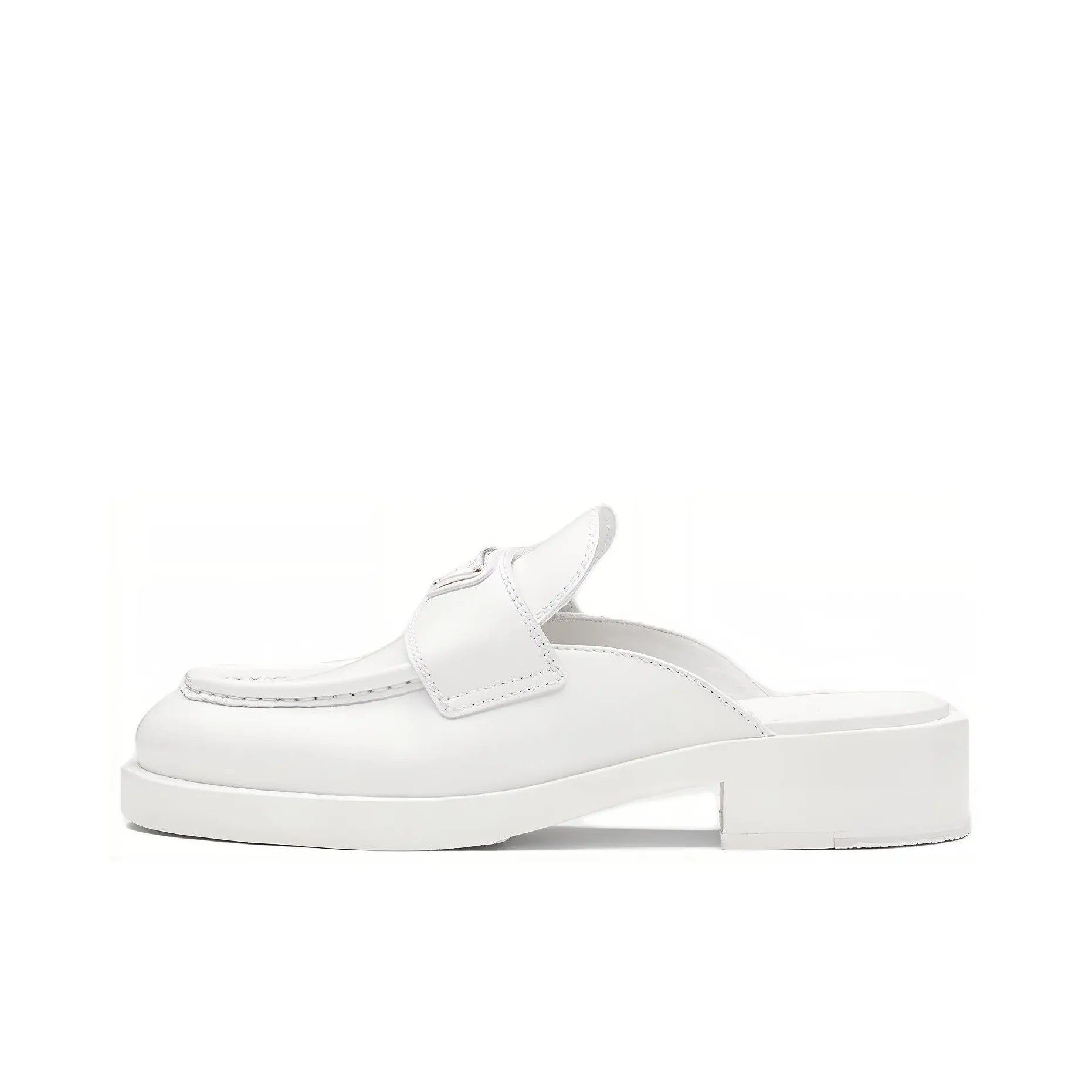 PRADA Rubber Sole Slip Resistant Slippers Women's White