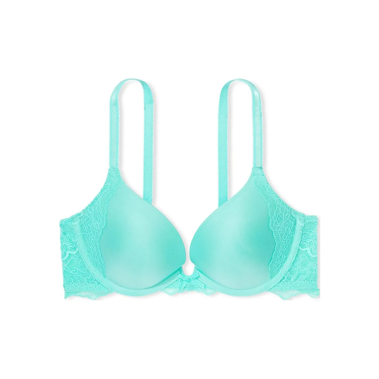 Victoria's Secret DREAM ANGELS Collection 6450 Gathering Style Smooth & Lace Push Up/Aquarius Bra Women's Blue Green