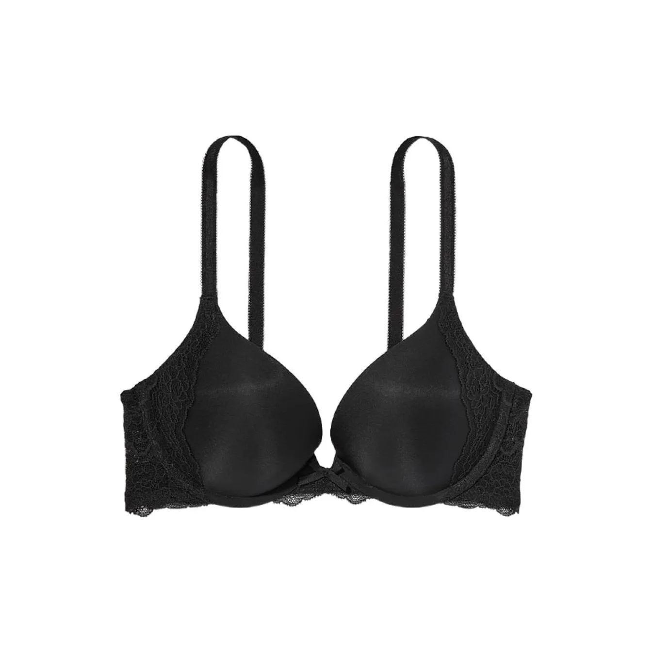 Victoria's Secret DREAM ANGELS Collection 6450 Gathering Style Smooth & Lace Push Up Bra/Black Bra Women's Black