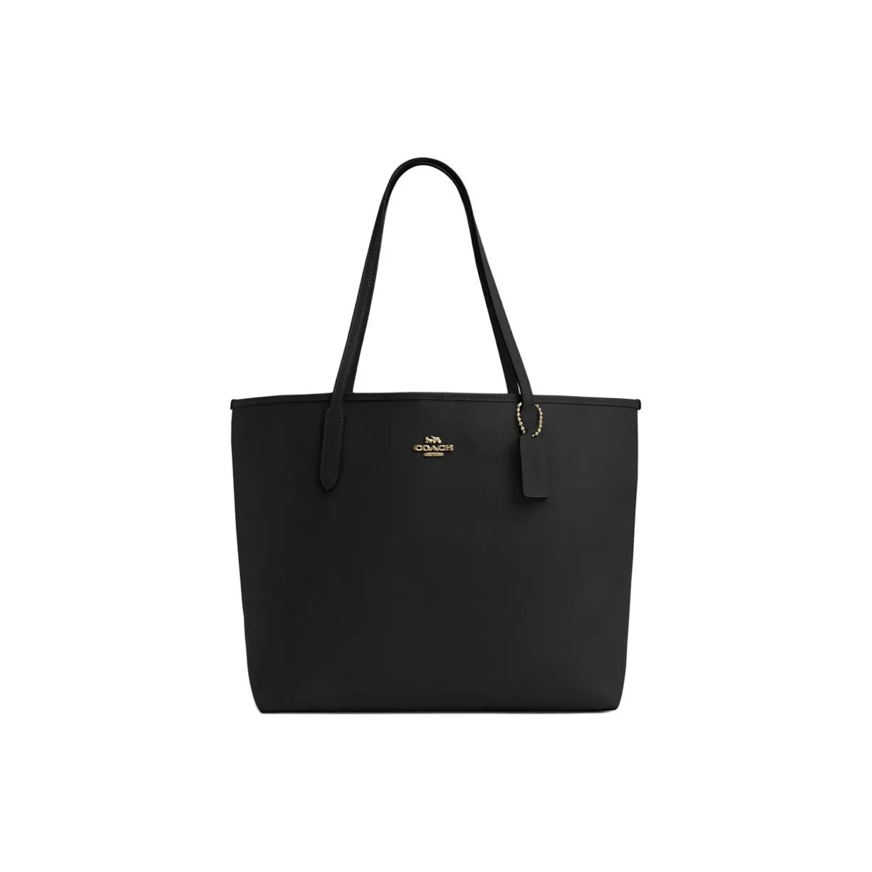 COACH City Leather Tote Bag Shopping Bag Shoulder Bag Handbag Large Size Women's Black
