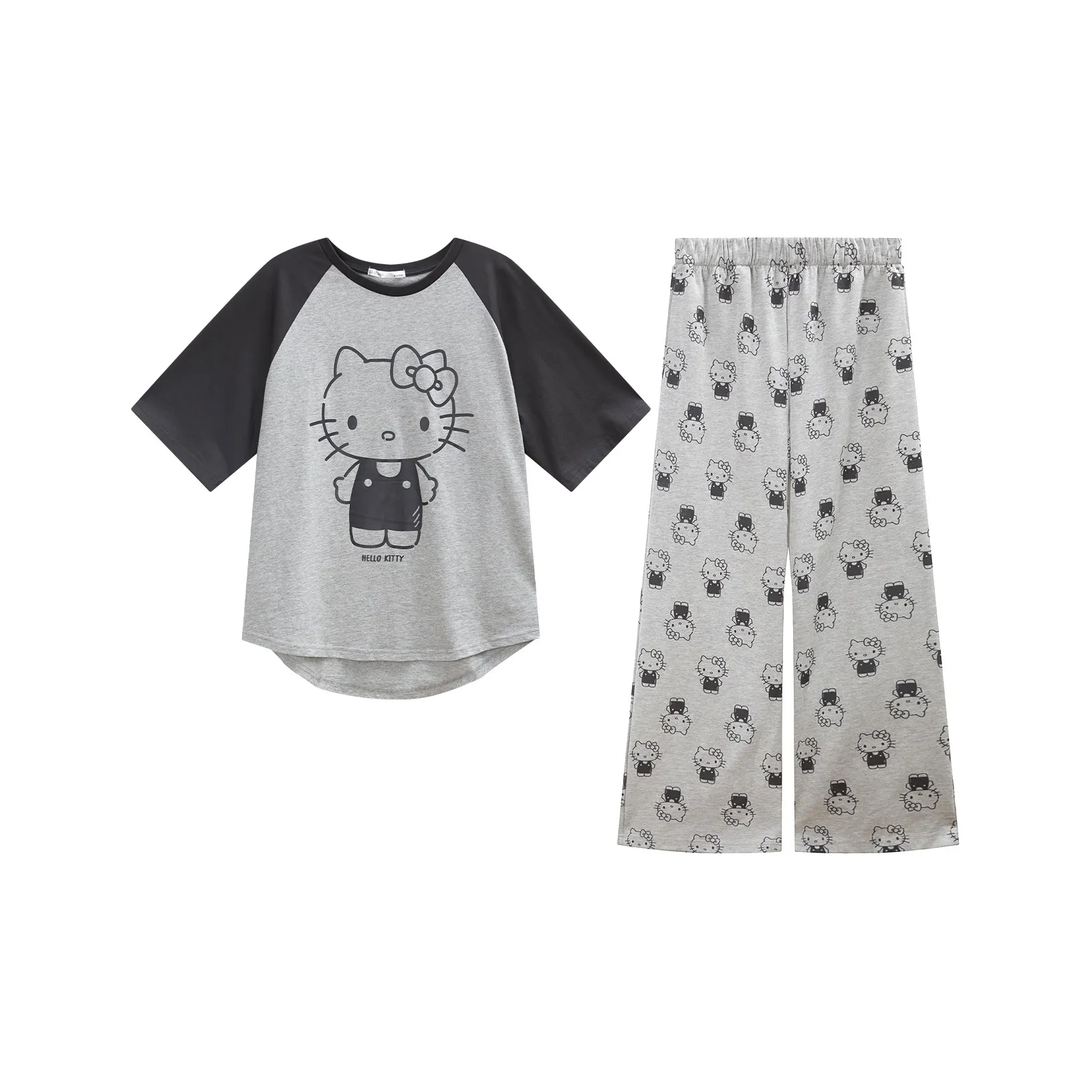 GUKOO Pajama Set Women's Charcoal Gray