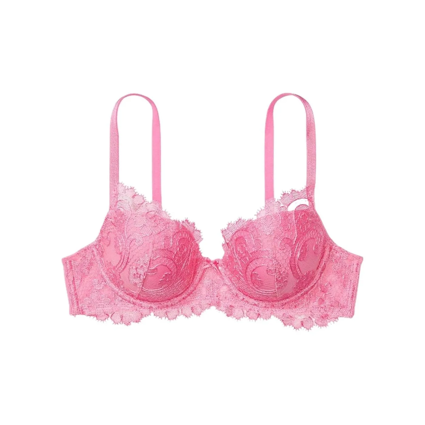 Victoria's Secret DREAM ANGELS Collection 8752 Embroidered Lightly Lined Demi Bra Women's 1 Pack Peach Pink