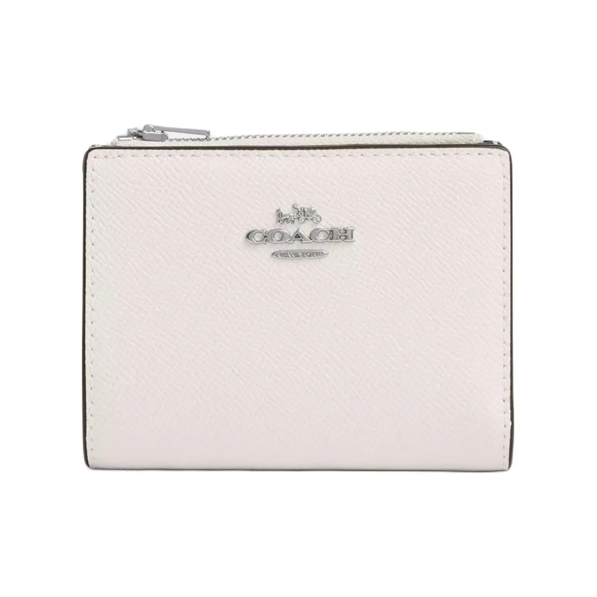COACH Leather Wallet Mini Women's Silver & Chalk White