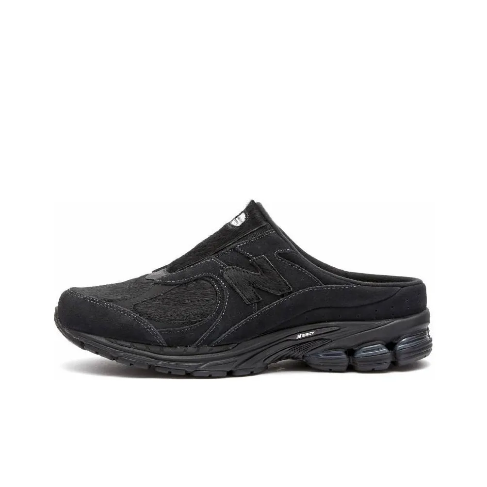 New Balance 2002R 'Triple Black Pony Hair' Sneaker Mules