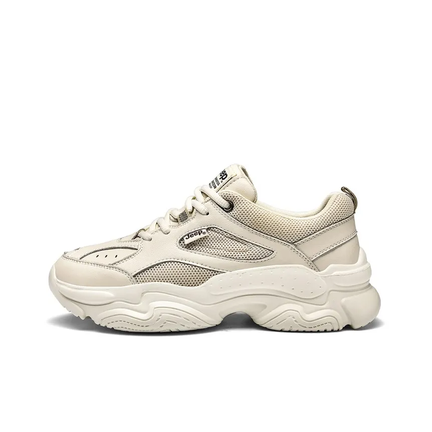 Jeep Chunky Sneakers Unisex Low-Top Beige