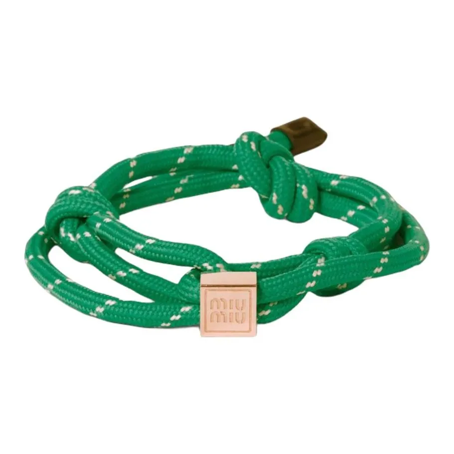 MIU MIU Logo Engraved Rope Bracelet