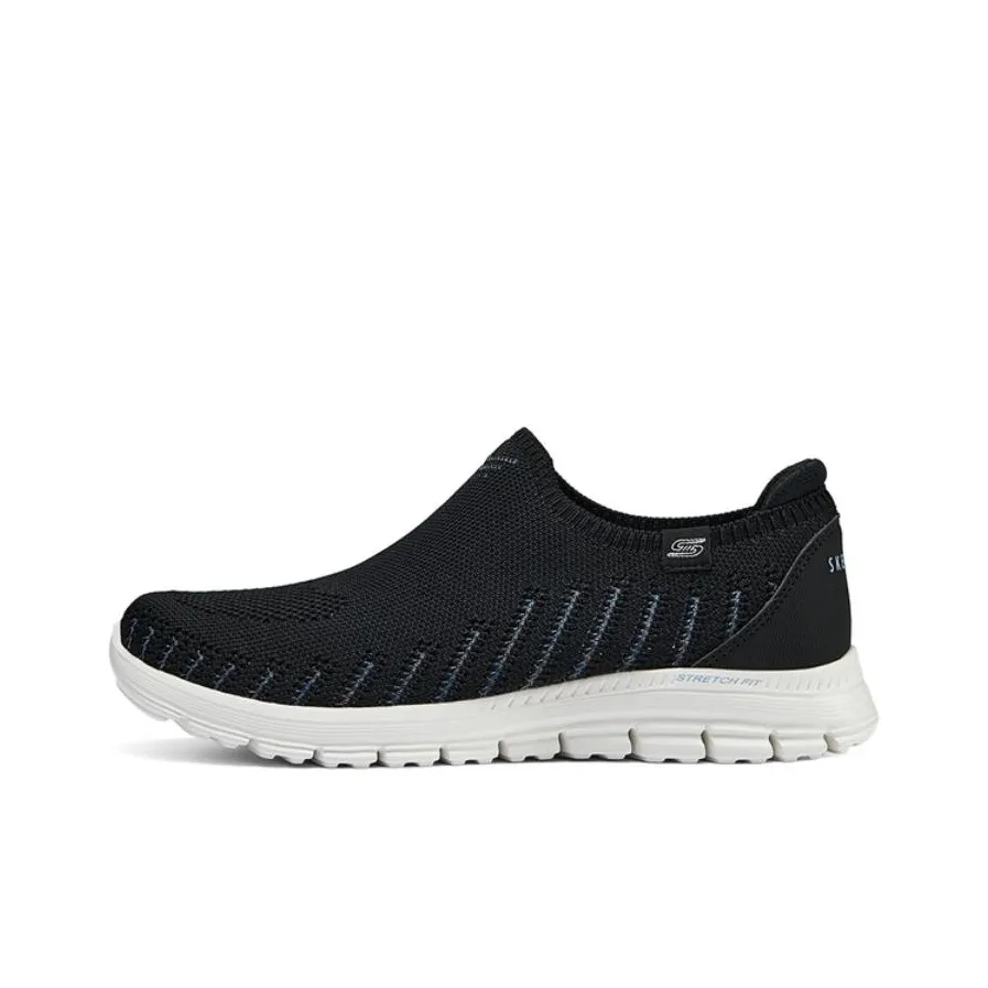 Skechers Cushioned Slip-Resistant Low-Top Casual Shoes Women's Black Multicolor