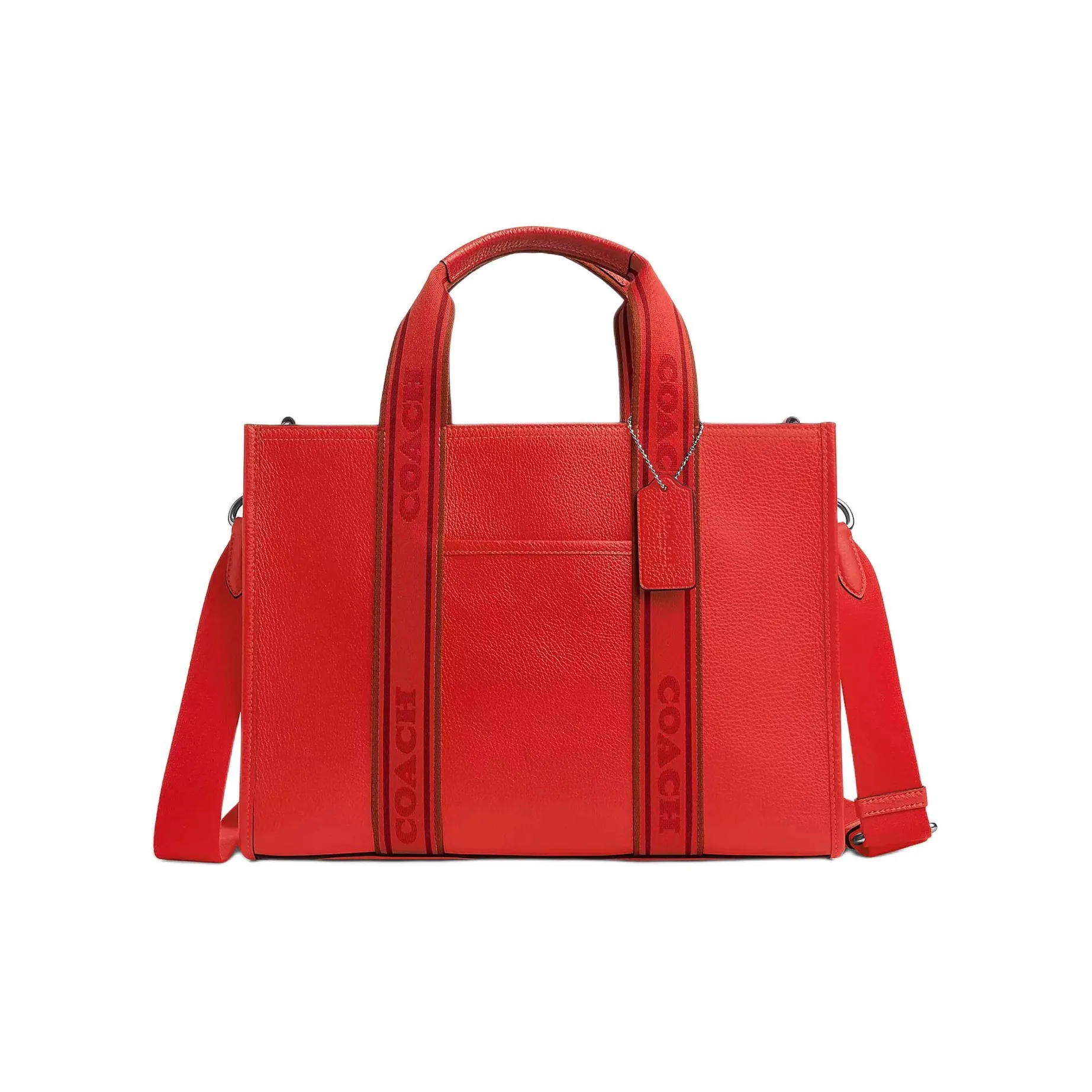 COACH Smith Pebbled Leather Tote Bag, Shopping Bag, Shoulder Bag, Handbag Tubas Women's Miami Red
